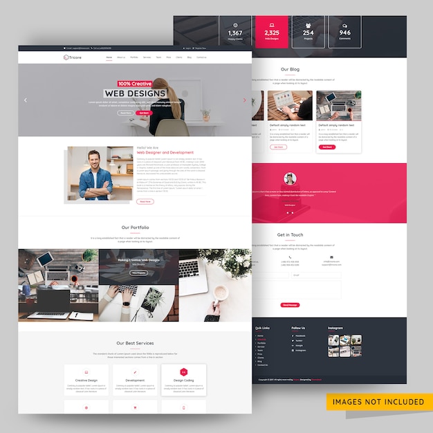 Business and corporate agency landing page premium psd template Premium Psd