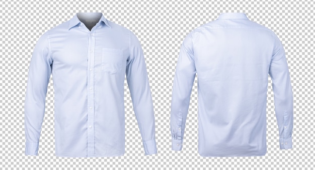 Download Business or formal blue shirt, front and back view mock-up ...
