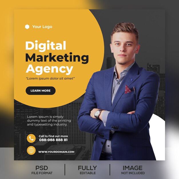 Download Premium PSD | Business instagram post template banner