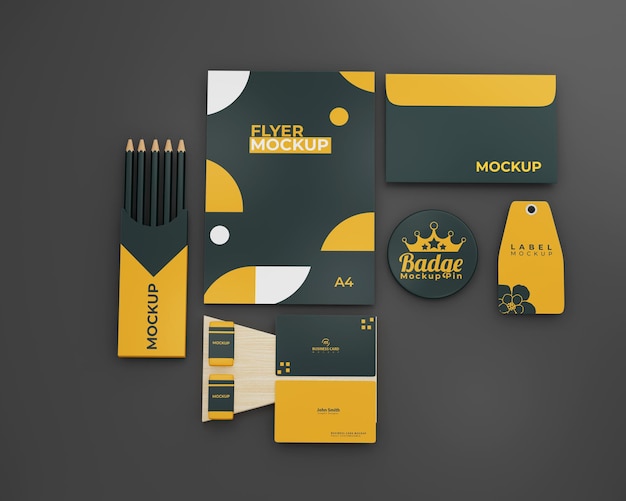 Download Premium PSD | Business stationery mock up design branding