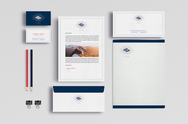 Download Free Psd Business Stationery Mock Up PSD Mockup Templates