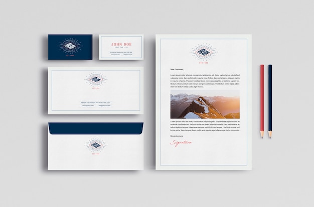 Download Free Psd Business Stationery Mock Up PSD Mockup Templates