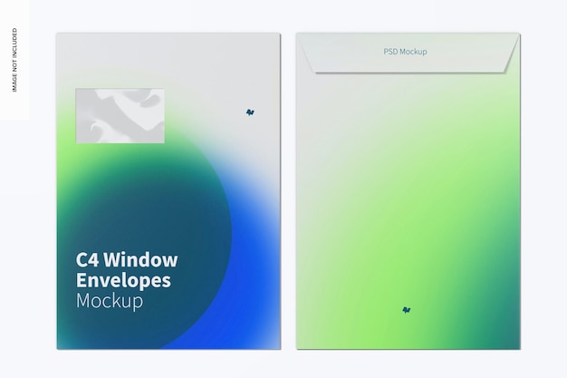 Download Premium Psd C4 Window Envelopes Mockup Top View