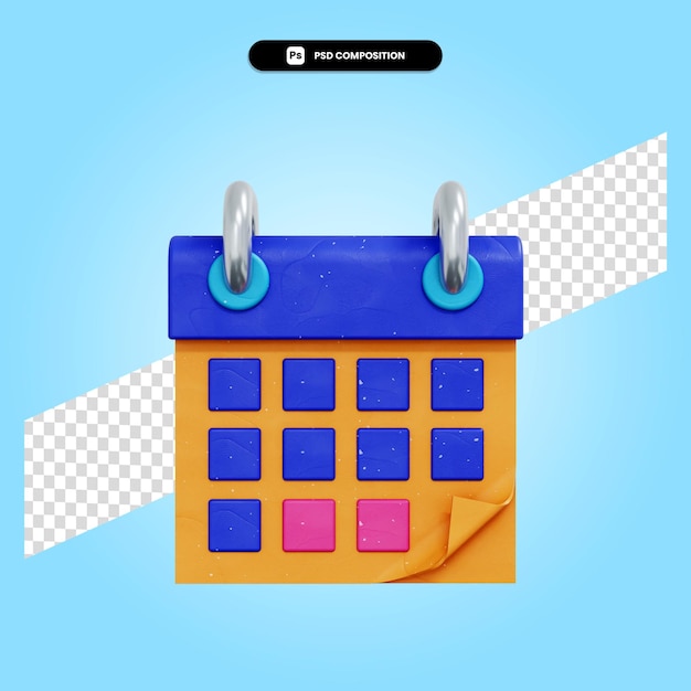 Premium PSD Calendar 3d render illustration isolated