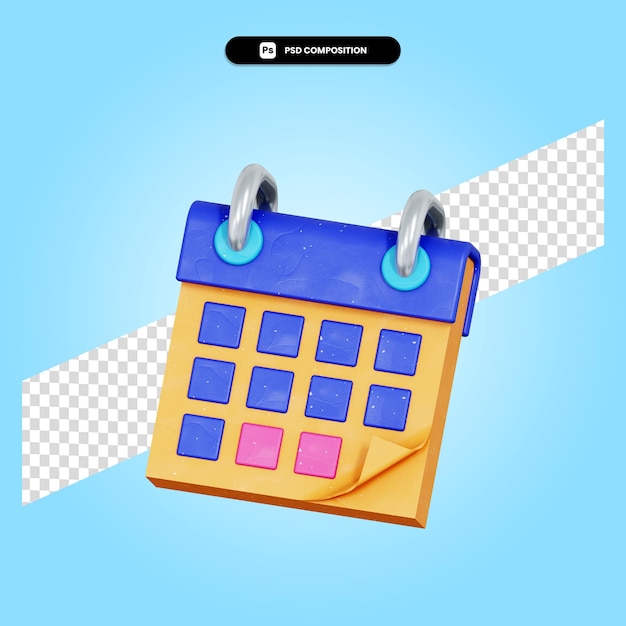 Premium PSD Calendar 3d render illustration isolated