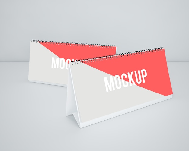 Download Premium PSD | Calendar on white desktop mock up