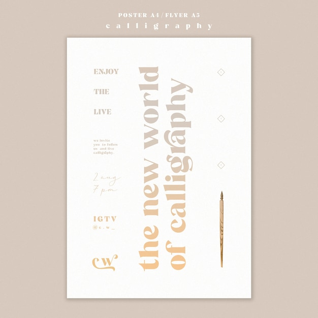 Free PSD | Calligraphy poster template