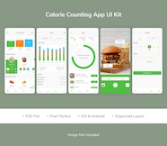 Premium PSD Calorie Counting App Ui Kit