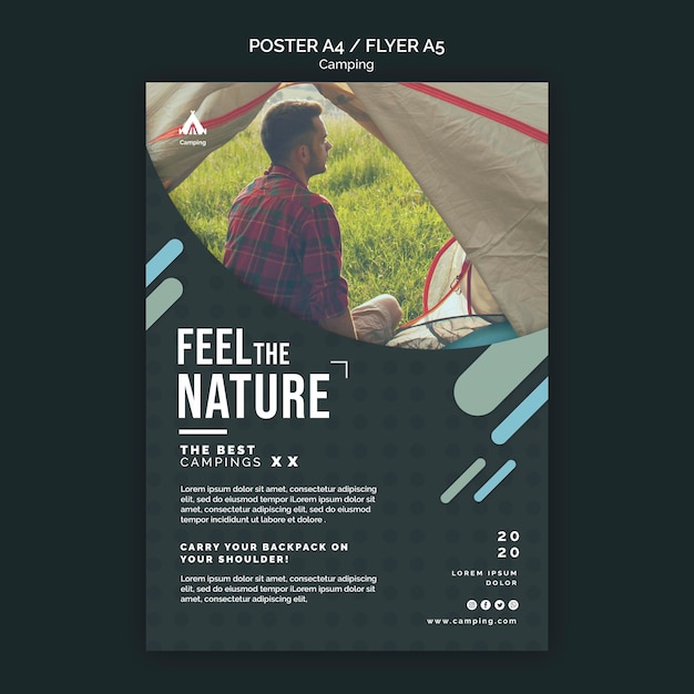 Free PSD Camping place flyer template