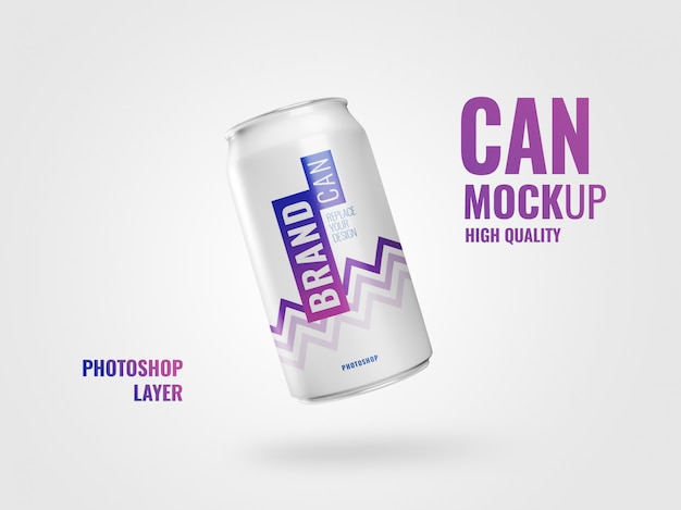 Download Can flyer mockup realistic 3d rendering | Premium PSD File