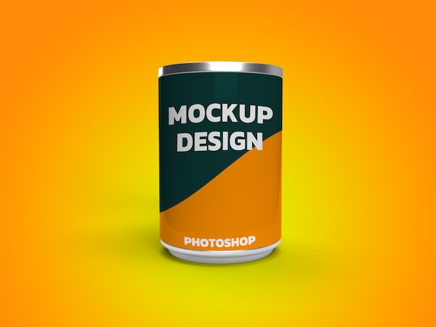 Premium PSD | Can food mockup 3d rendering realistic