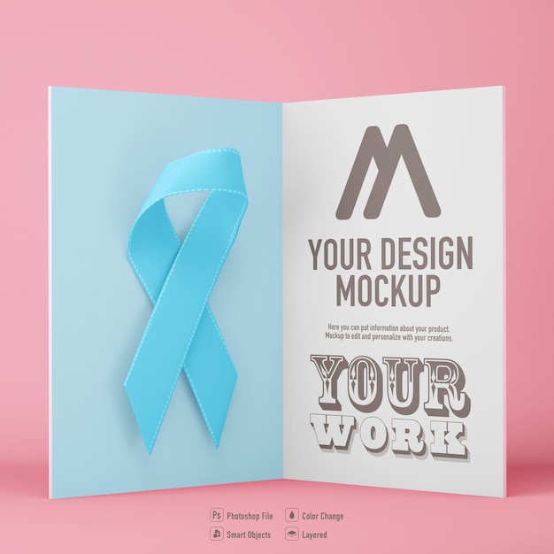 Download Premium Psd Cancer Awareness Ribbon Mockup Isolated