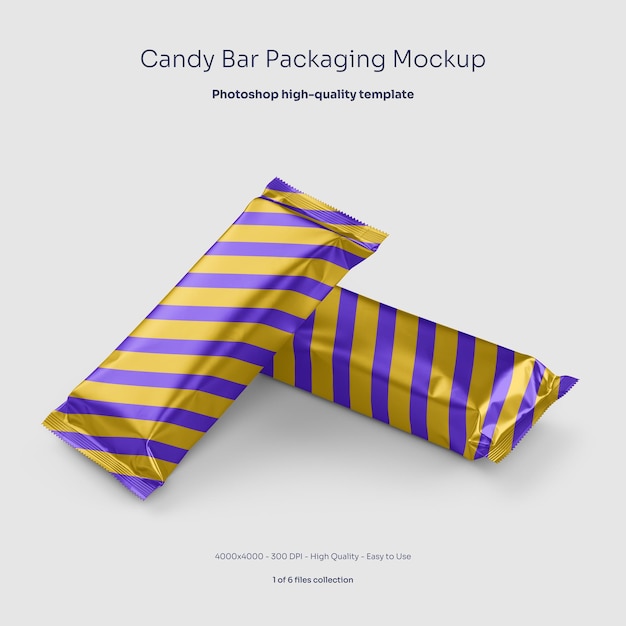 Download Free Psd Candy Bar Aluminum Packaging Mockup