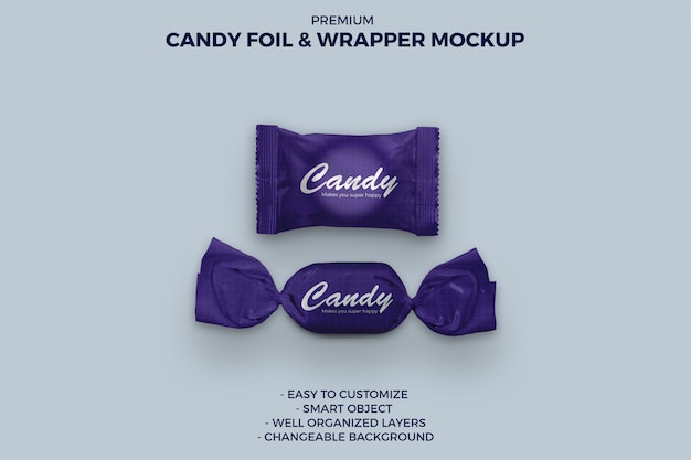 Download Candy foil and wrapper mockup | Premium PSD File