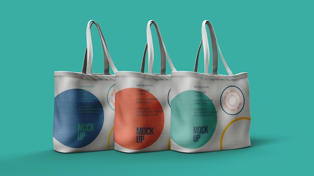 Premium PSD | Canvas bags mockup design isolated