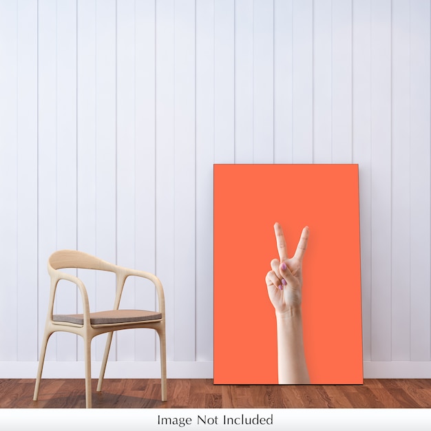 Download Canvas mockup next to chair | Premium PSD File