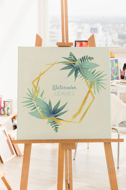 Download Premium Psd Canvas Mockup With Art Concept Yellowimages Mockups