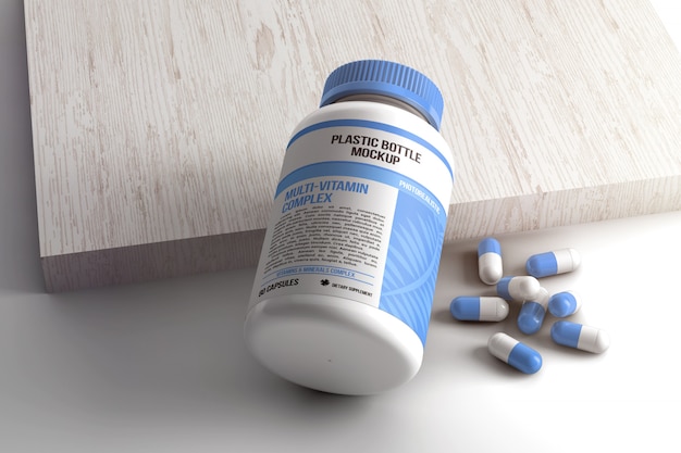 Download Capsule pill bottle mockup | Premium PSD File