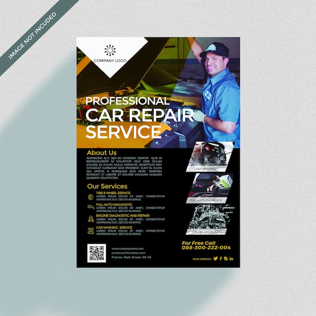 Download Car repair brochure cover mockup | Premium PSD File