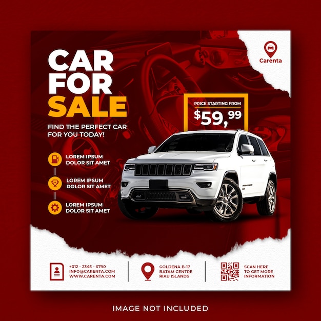  Car sale promotion social media instagram post banner template