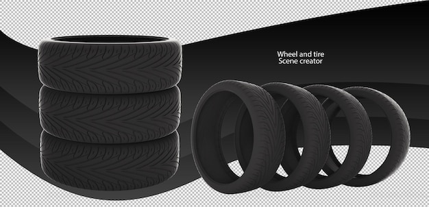  Car tires isolated car tires clipping path Premium Psd