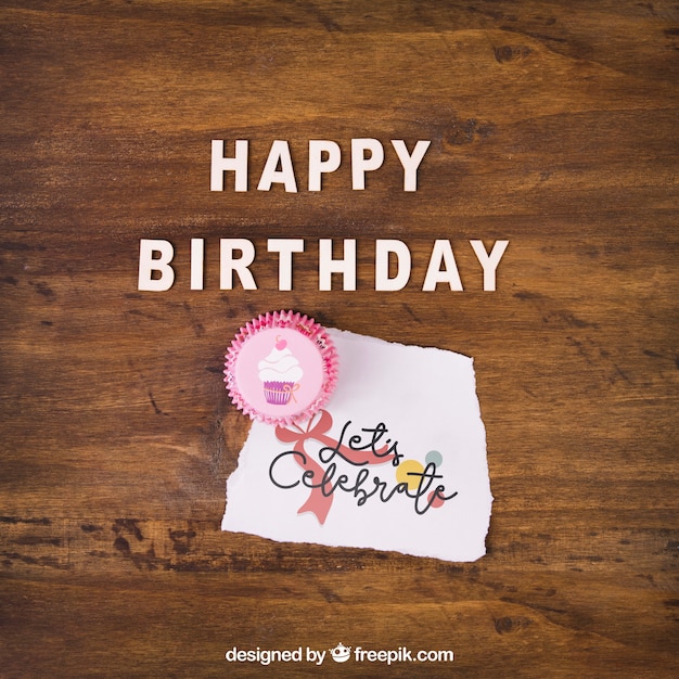Download Card mockup with birthday design | Free PSD File