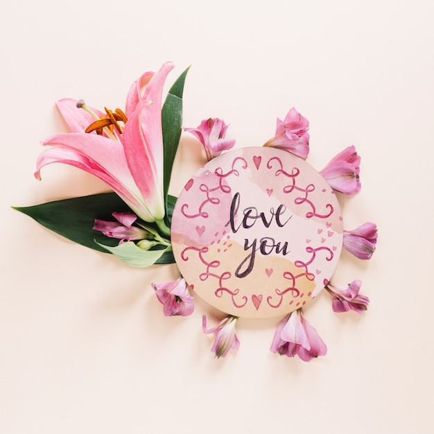 Download Card mockup with floral valentines day concept PSD file ...