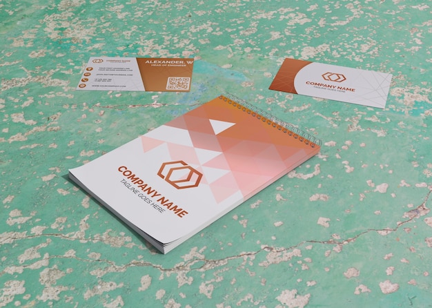 Download Free Psd Card And Notepad Brand Company Business Mock Up Paper