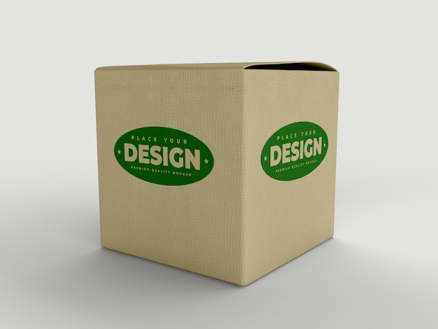 Download Premium PSD | Cardboard cube box mockup