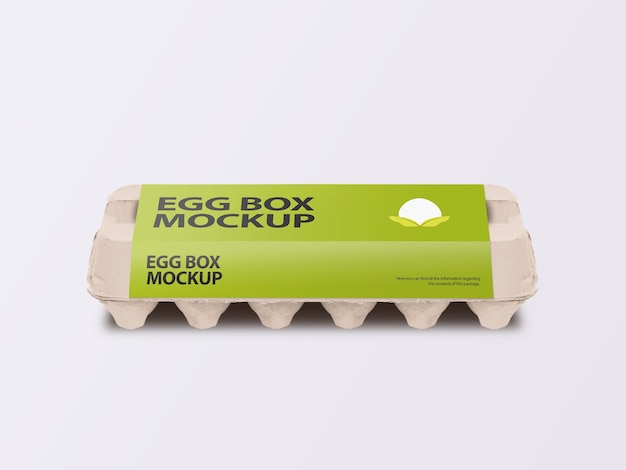 Download Premium PSD | Cardboard egg carton box with wrap label mockup front view