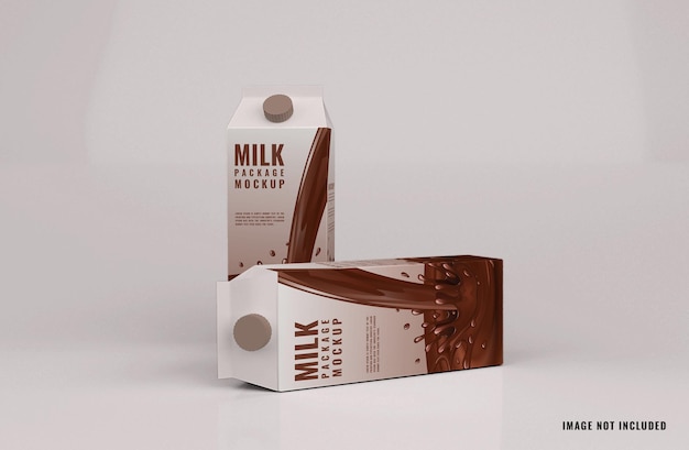 Premium Psd Cardboard Milk Package Mockup Template