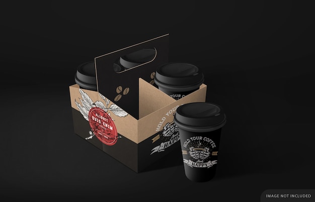 Download Premium Psd Cardboard Take Away Coffee Cup Holder Mockup