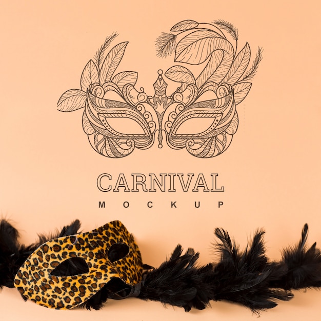 Download Free PSD | Carnival mockup with image of mask