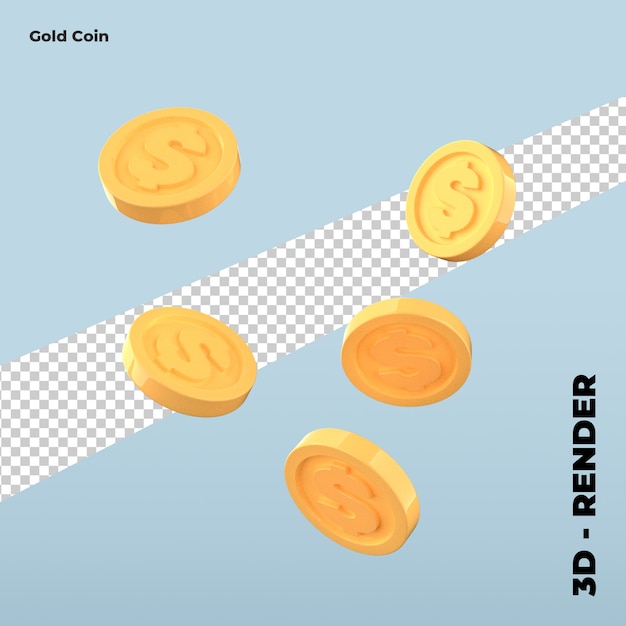 Download Premium PSD | Cartoon gold coin icon isolated