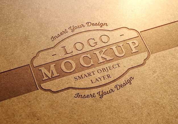 Premium PSD | Carved wood text effect mockup