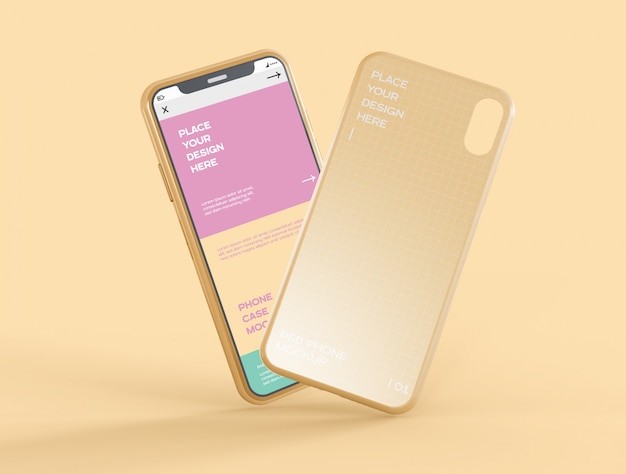 Download Premium PSD | Case and smartphone screen mockup