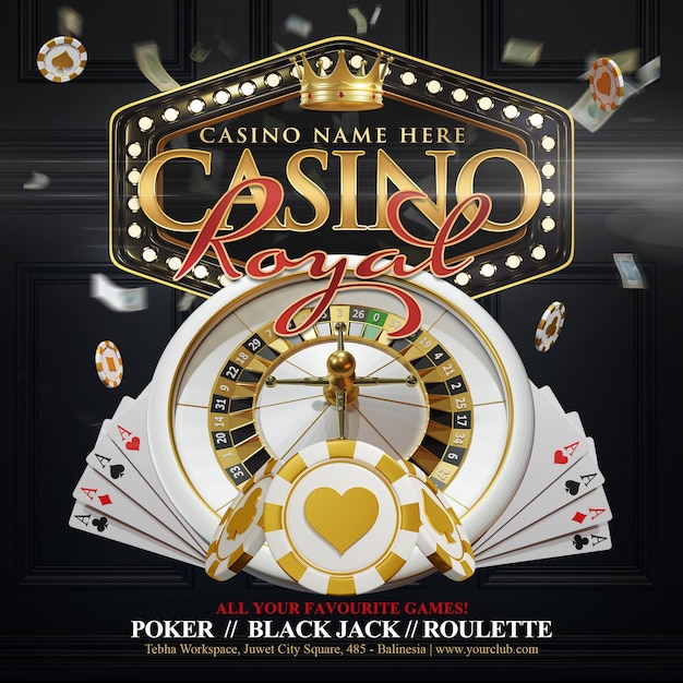 Premium PSD | Casino royal flyer and social media post template