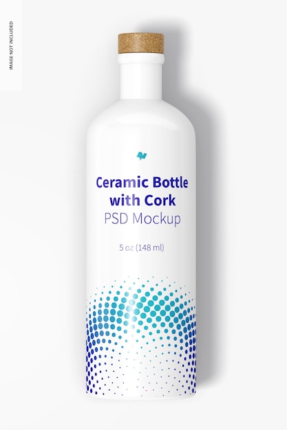 Download Free Psd Ceramic Bottle With Cork Mockup Top View