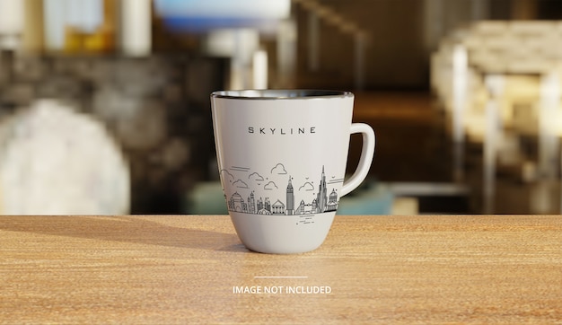 Download Premium Psd Ceramic White Coffee Mug Mockup With Lounge Background