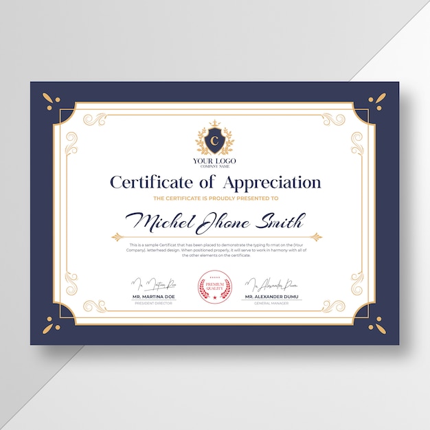 Certificate of appreciation | Premium PSD File