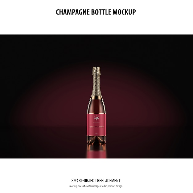 Champagne bottle mockup | Free PSD File
