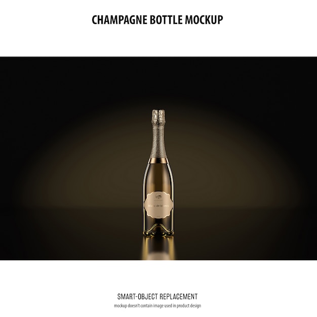 Download Champagne bottle mockup | Free PSD File