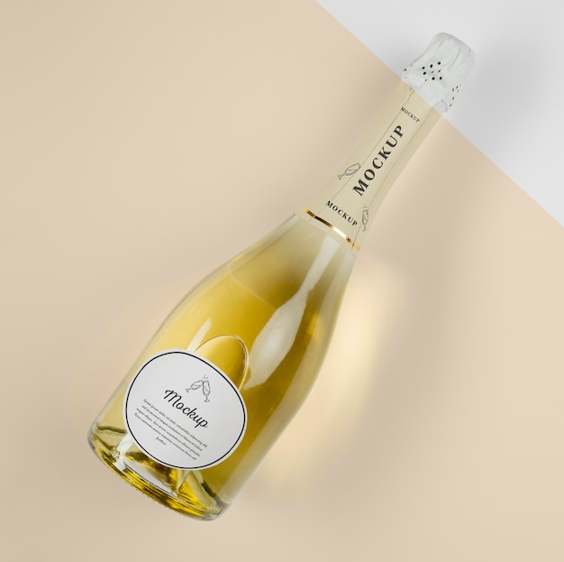 Download Free Psd Champagne Bottle With Mock Up