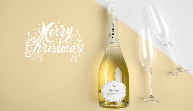 Download Free PSD | Champagne bottle with mock-up