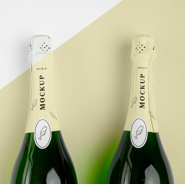 Download Free Psd Champagne Bottles With Mock Up