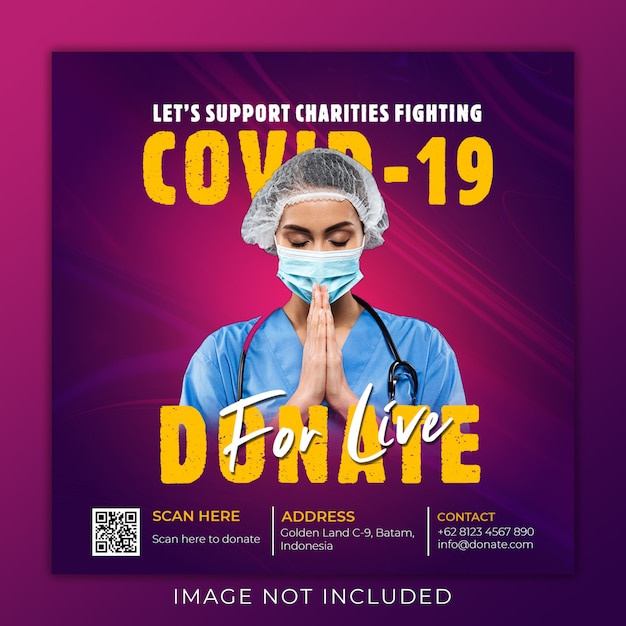Charities fundraising fighting coronvirus Premium Psd