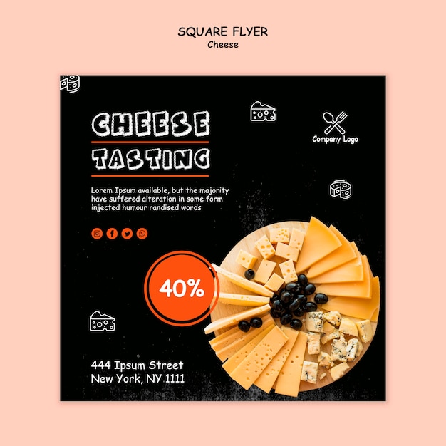 Download Free Cheese Tasting Square Flyer Style Free Psd File Use our free logo maker to create a logo and build your brand. Put your logo on business cards, promotional products, or your website for brand visibility.