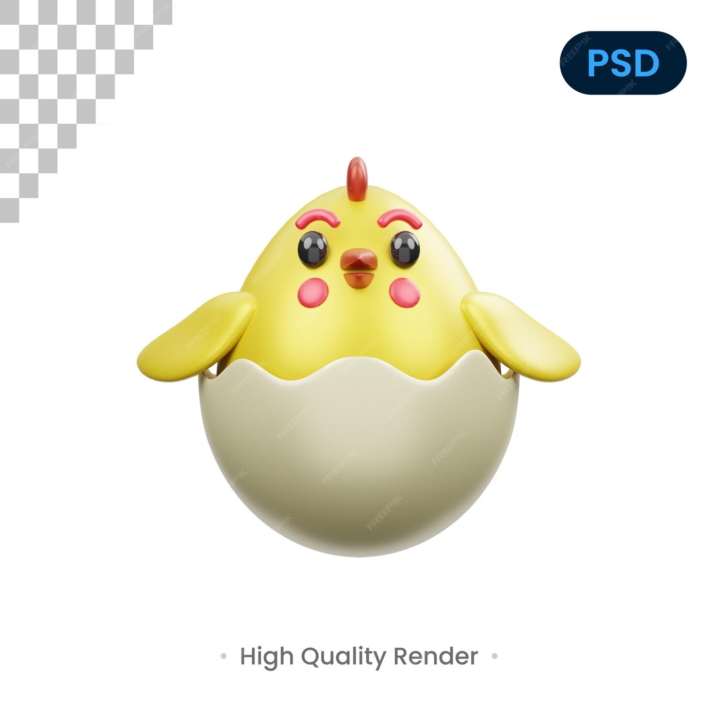 Premium Psd Chicken 3d Render Illustration Premium Psd 6671