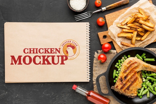 Download Premium PSD | Chicken meal arrangement mock-up