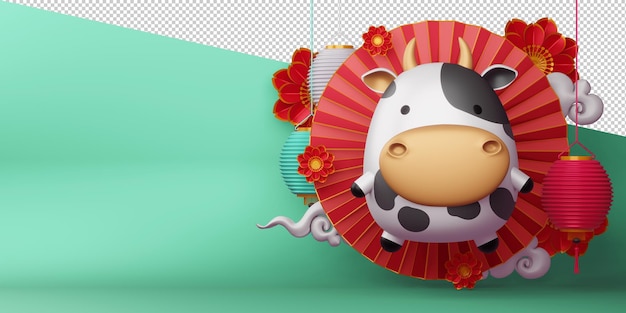 Premium PSD | Chinese new year, year of the ox.